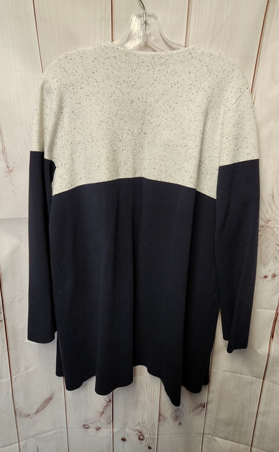 Ann Taylor Women's Size XL White & Blue Cardigan - Pick up only
