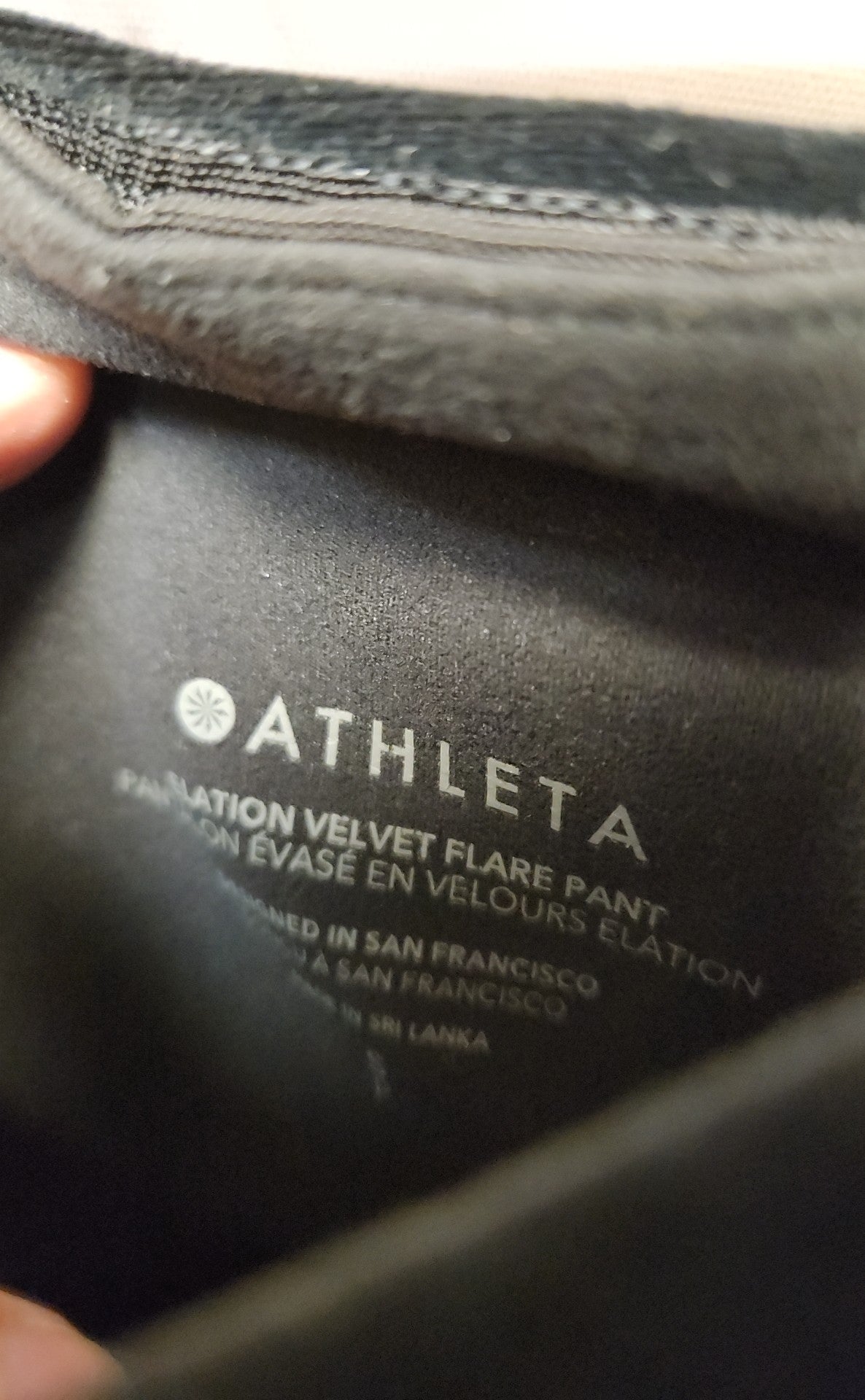 Athleta Women's Size S Black Velour Pants