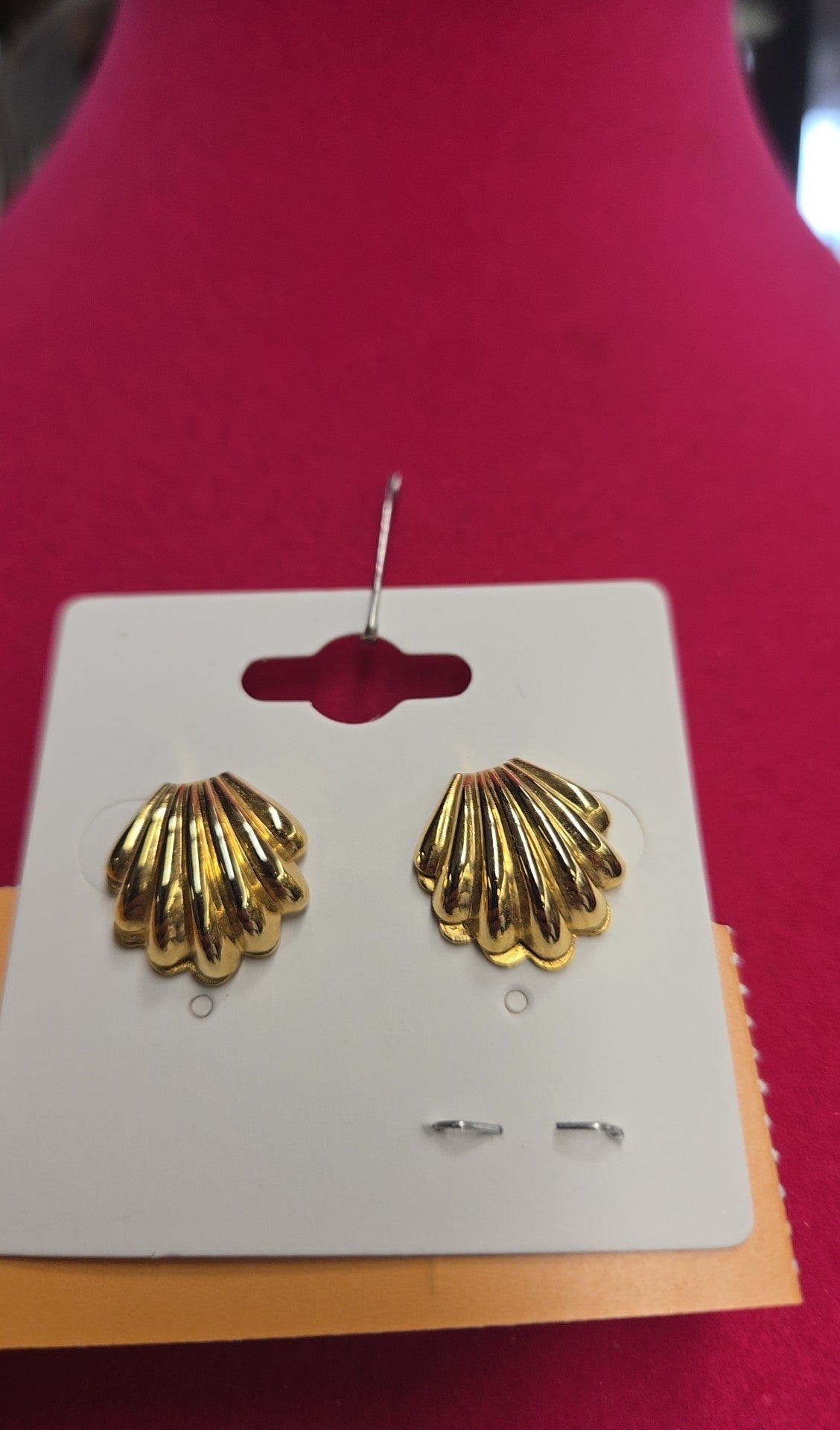 Gold Shell Stud Earrings