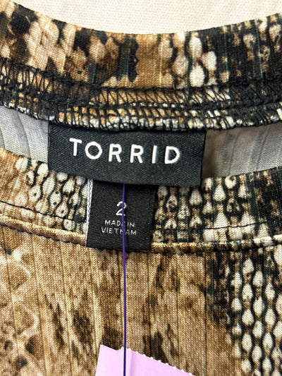 Torrid Women's Size 2X Brown Short Sleeve Top