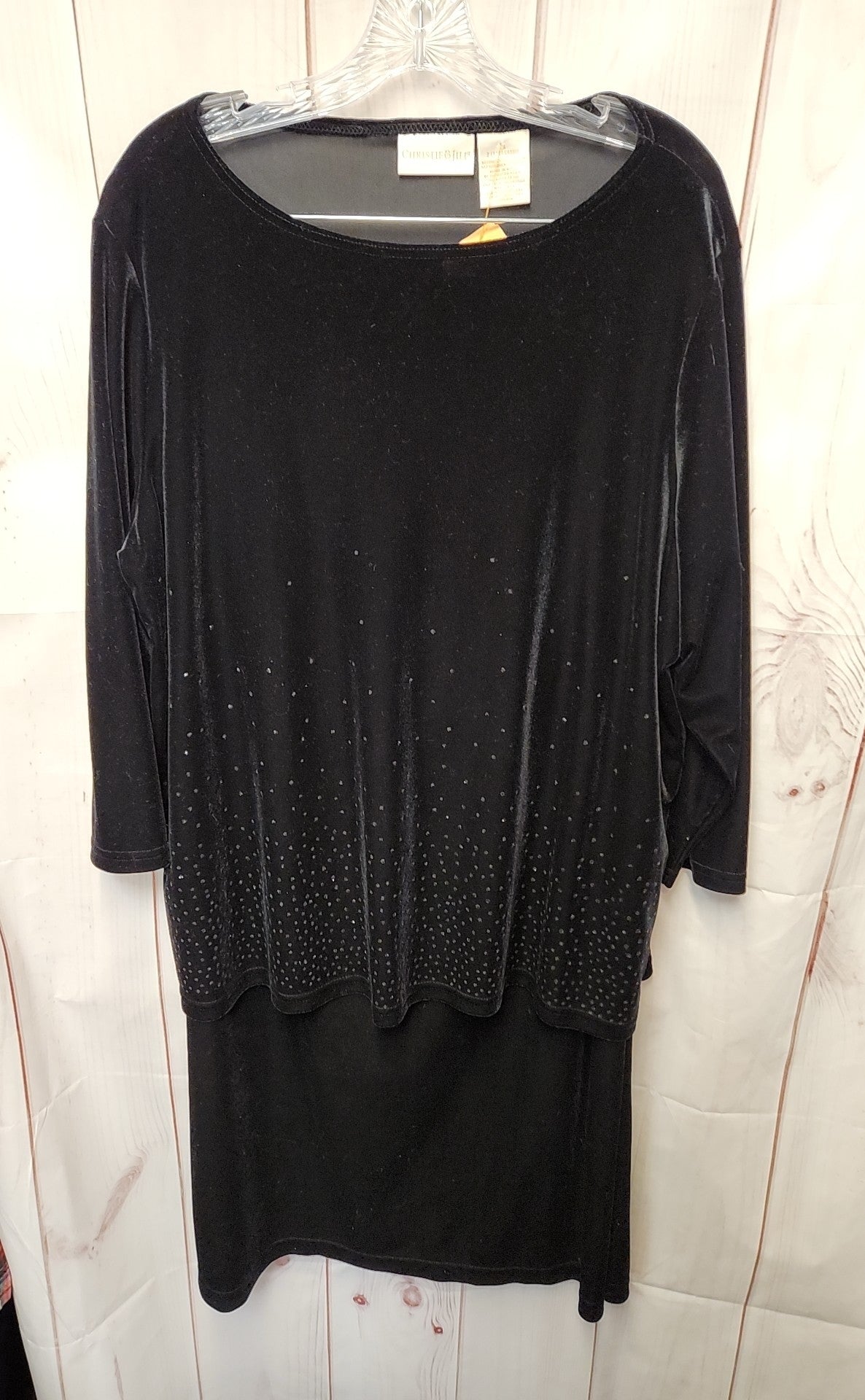 Christie & Jil Women's Size 2X Black Velour Skirt Set