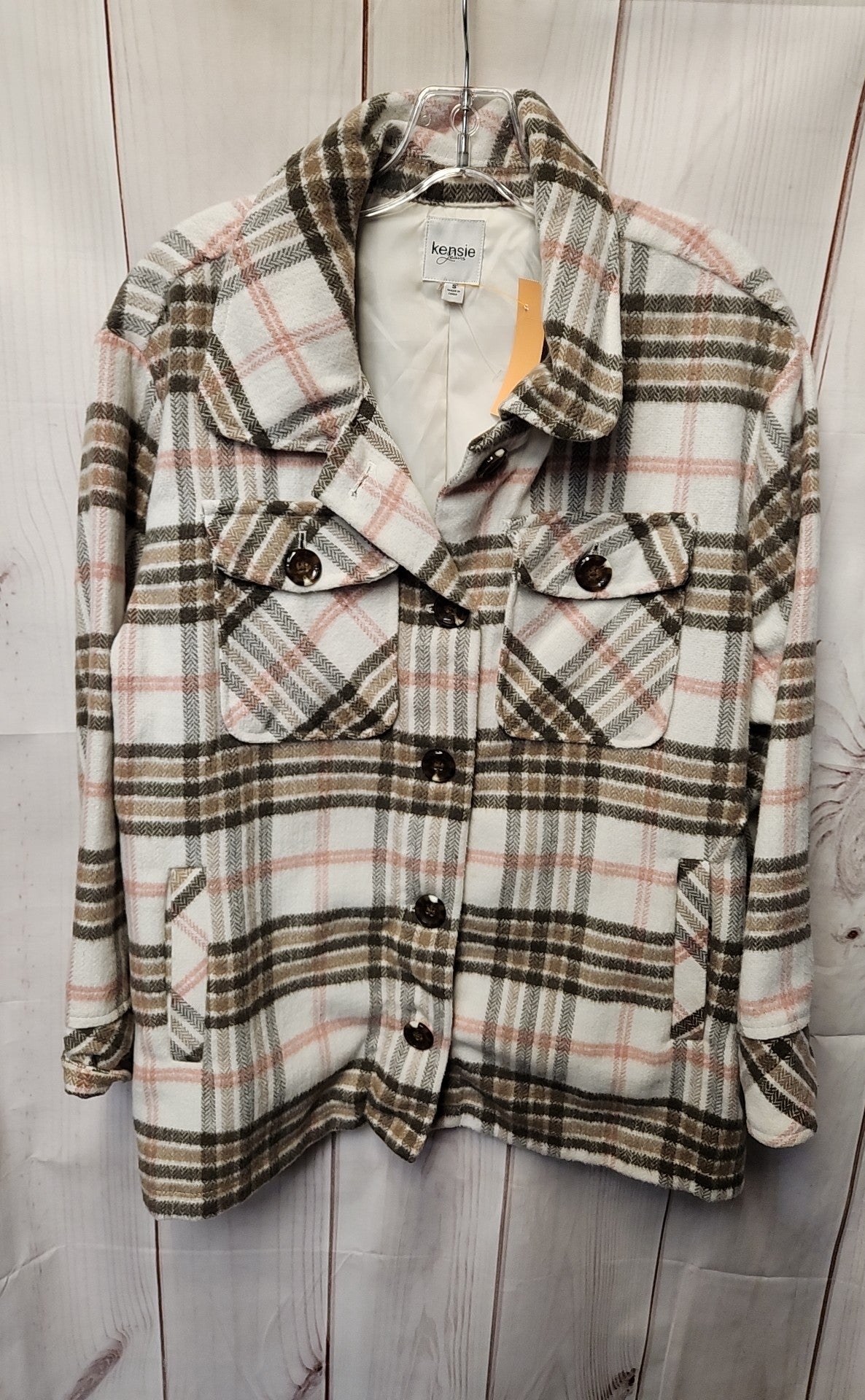 Kensie Women's Size S White & Pink Jacket