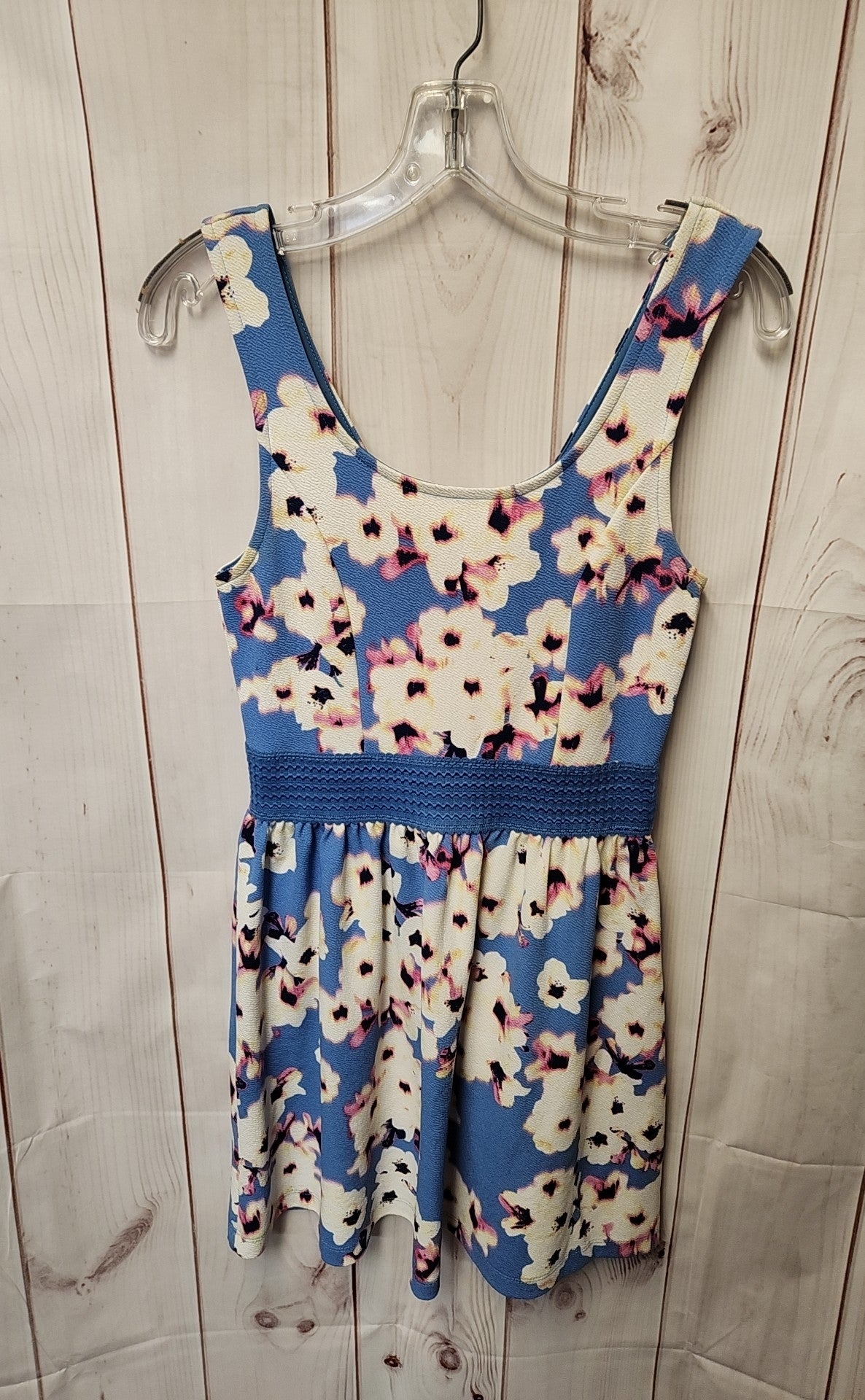 Three pink hearts Women's Size S Blue Floral Dress