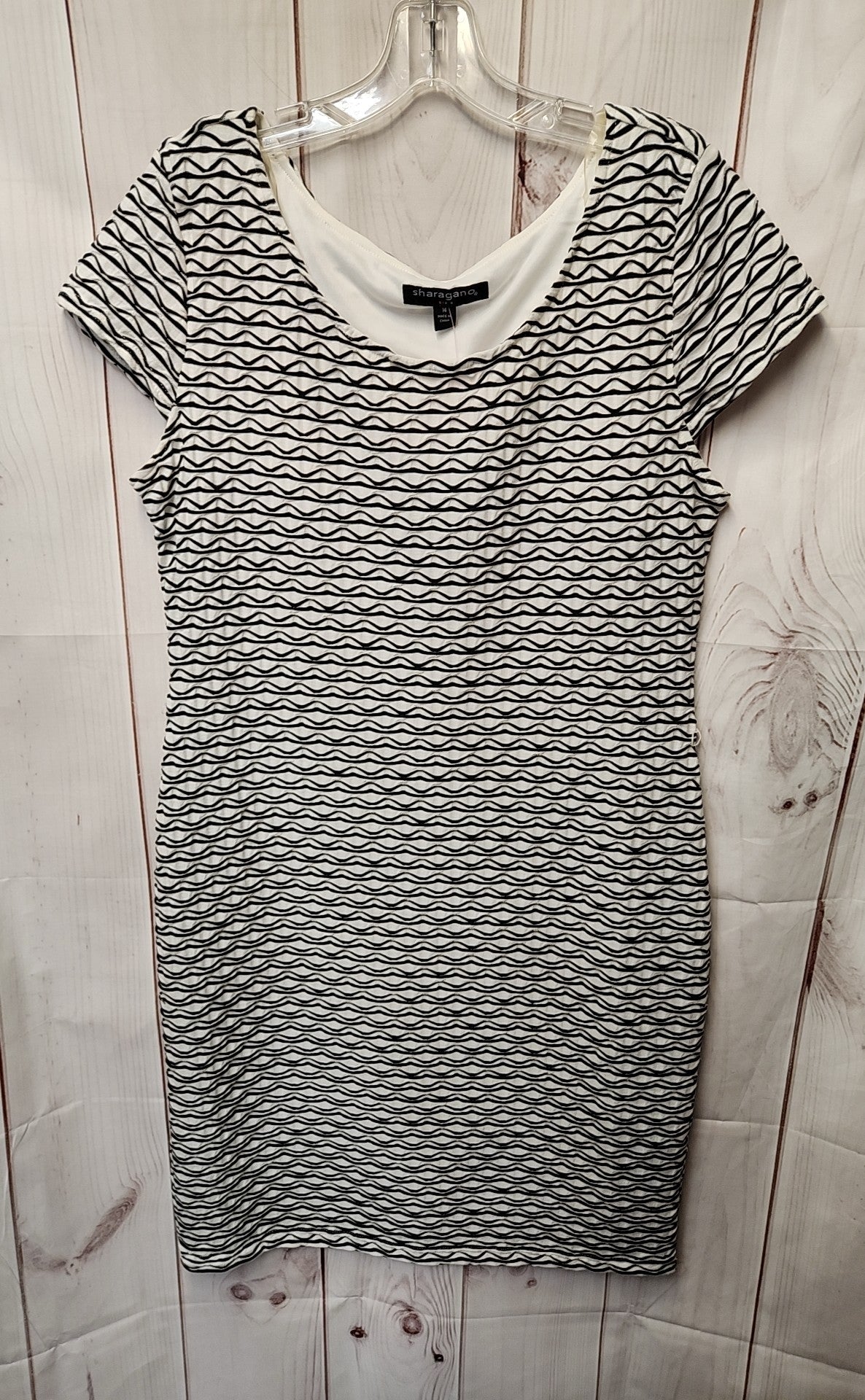 Sharagano Women's Size 14 White & Black Dress