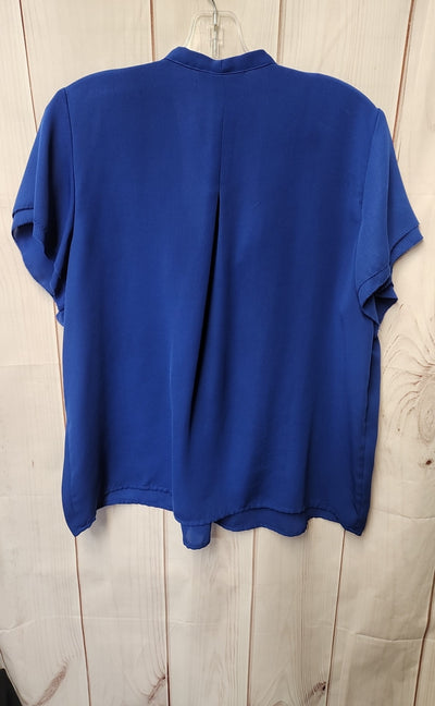 Lands End Women's Size 16 Petite Blue Short Sleeve Top