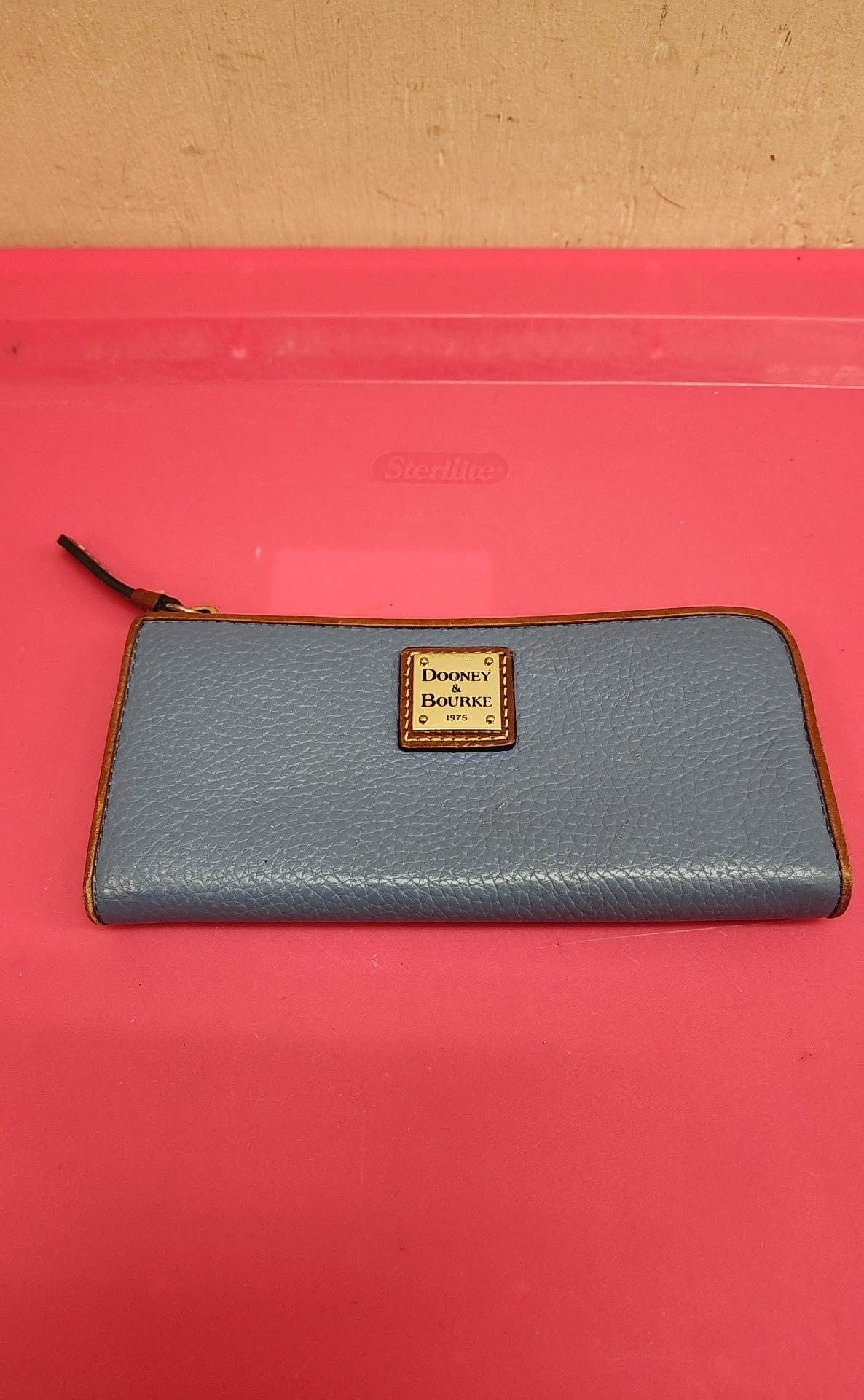 Dooney & Bourke Blue Leather Wallet As Is - stains inside
