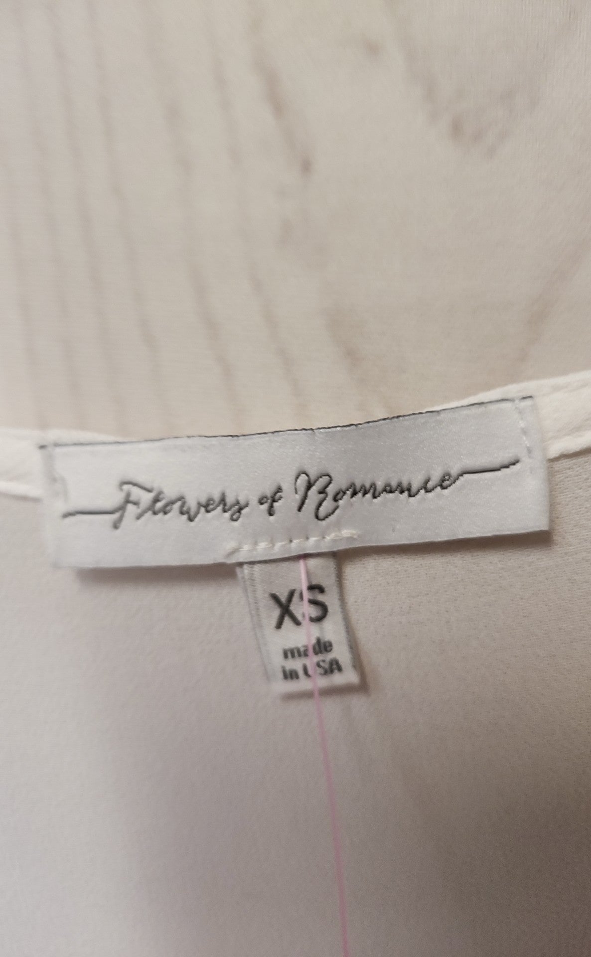 Flowers of Romance Women's Size XS White Short Sleeve Top