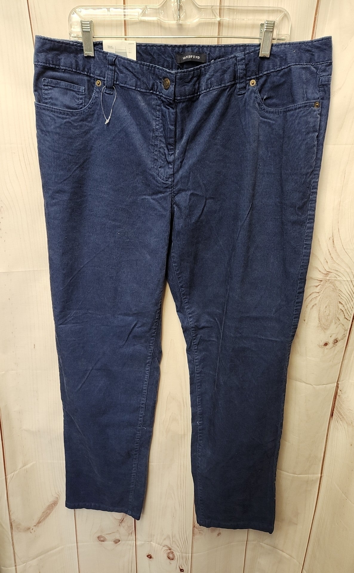 NWT Lands End Women's Size 16 Blue Corduroy Pants