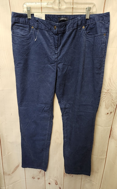 NWT Lands End Women's Size 16 Blue Corduroy Pants