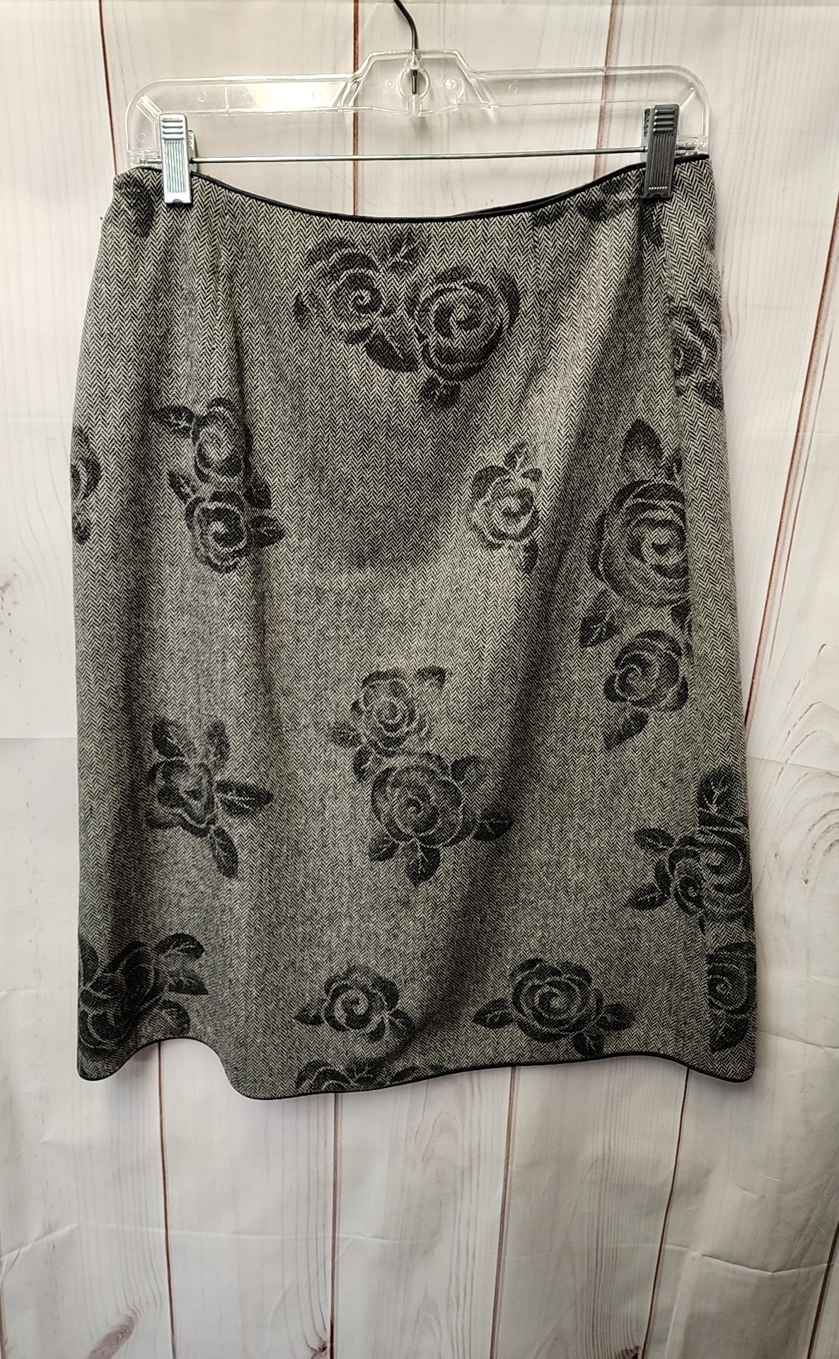 Willi Smith Women's Size 8 Gray Floral Skirt