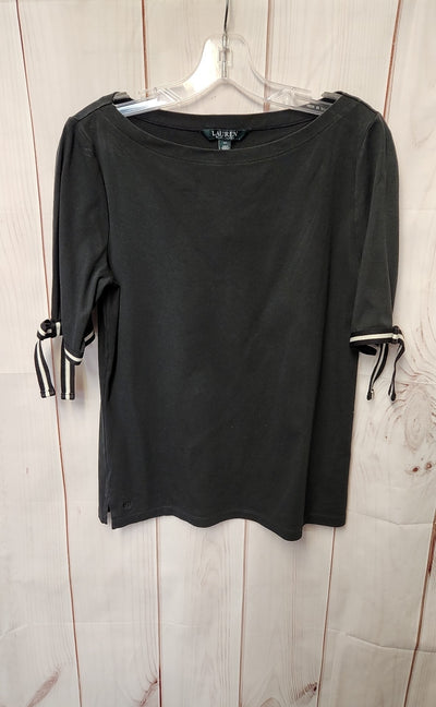 Lauren by Ralph Lauren Women's Size XL Black Short Sleeve Top