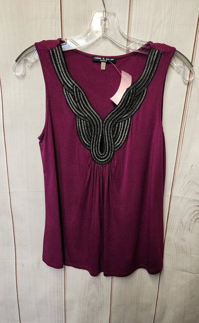 Cable & Gauge Women's Size S Petite Purple Sleeveless Top