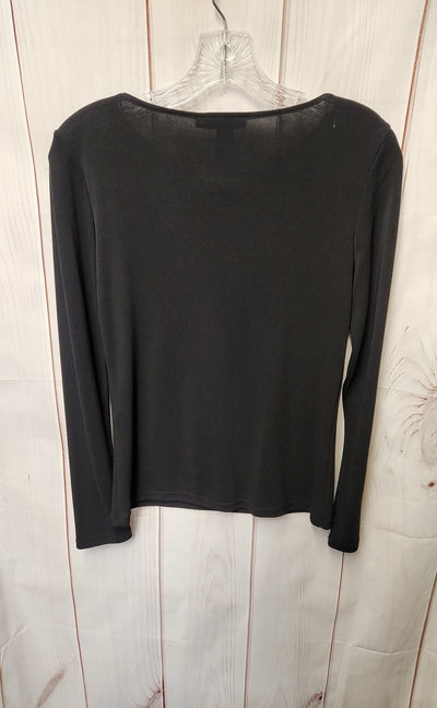 DKNY Women's Size Petite Black Long Sleeve Top