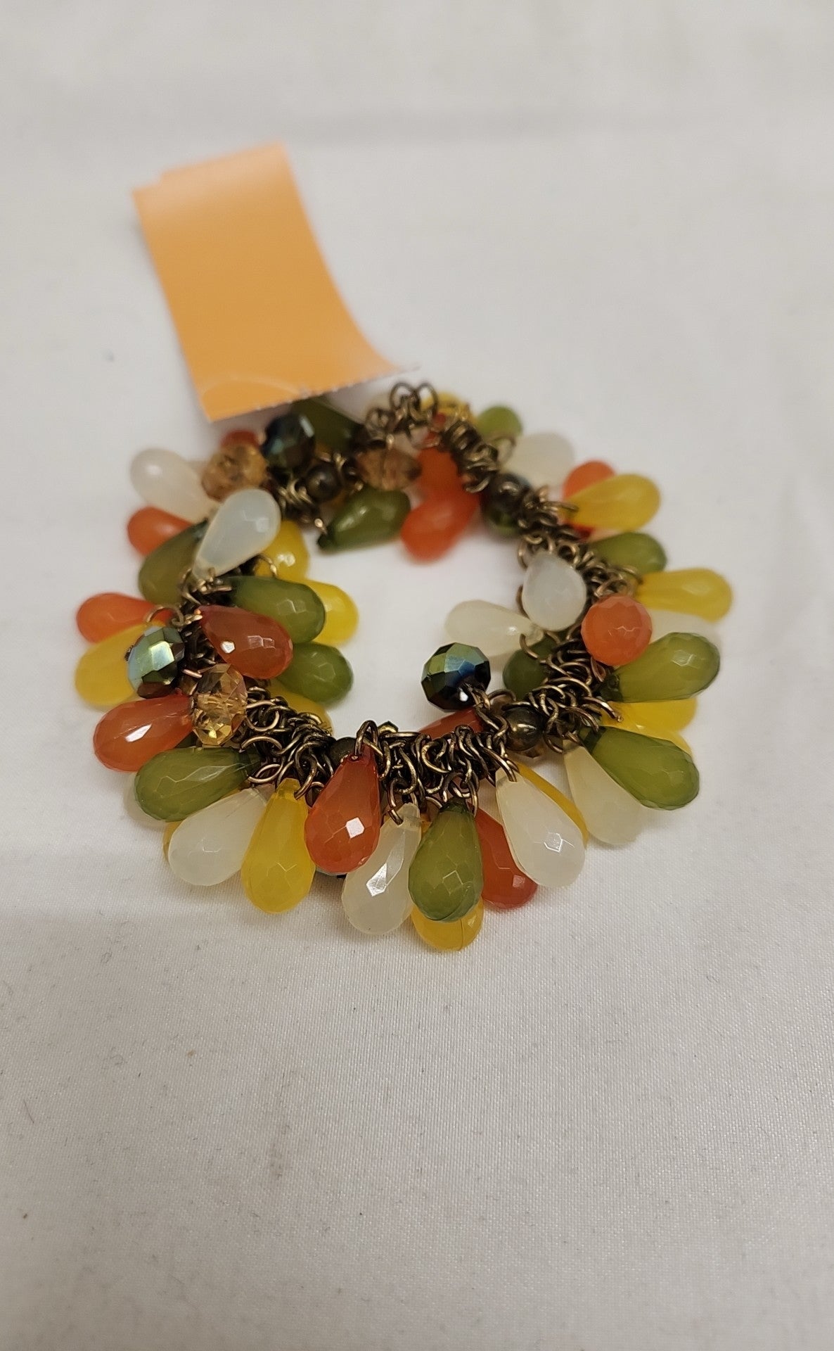 Green & Orange Beaded Bracelet