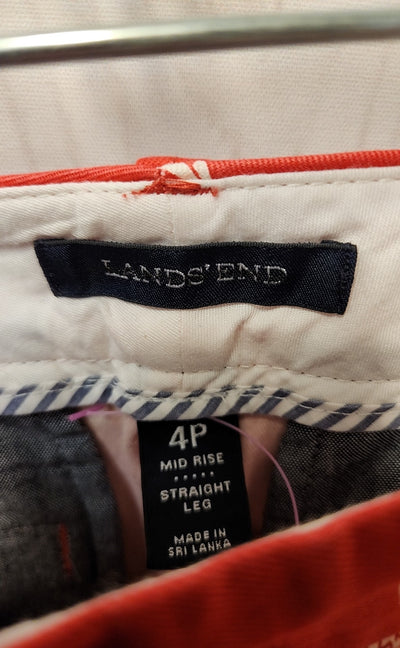 NWT Lands End Women's Size 4 Petite Red Pants
