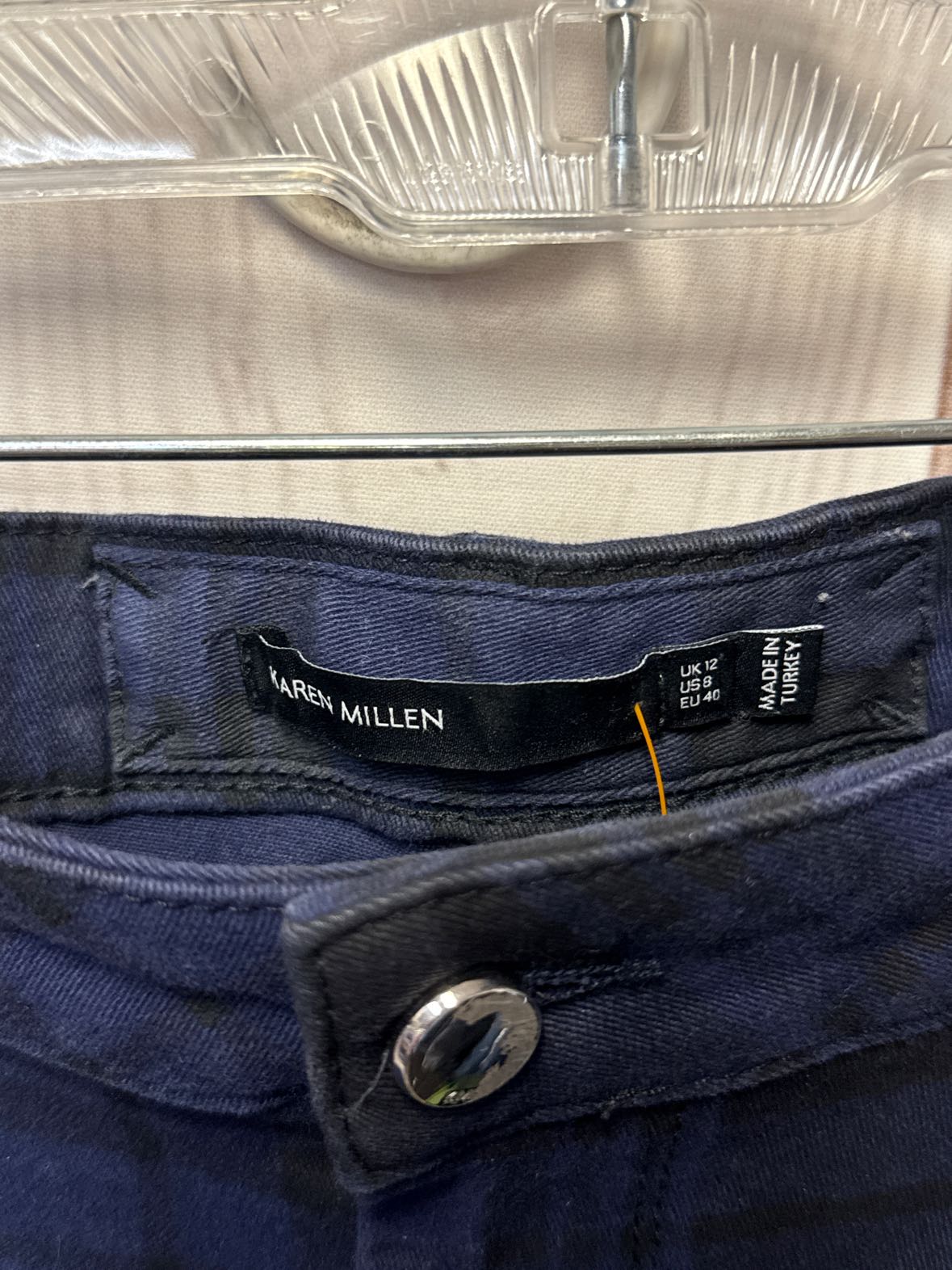 Karen Millen Women's Size 8 Black & Blue Pants