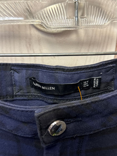 Karen Millen Women's Size 8 Black & Blue Pants