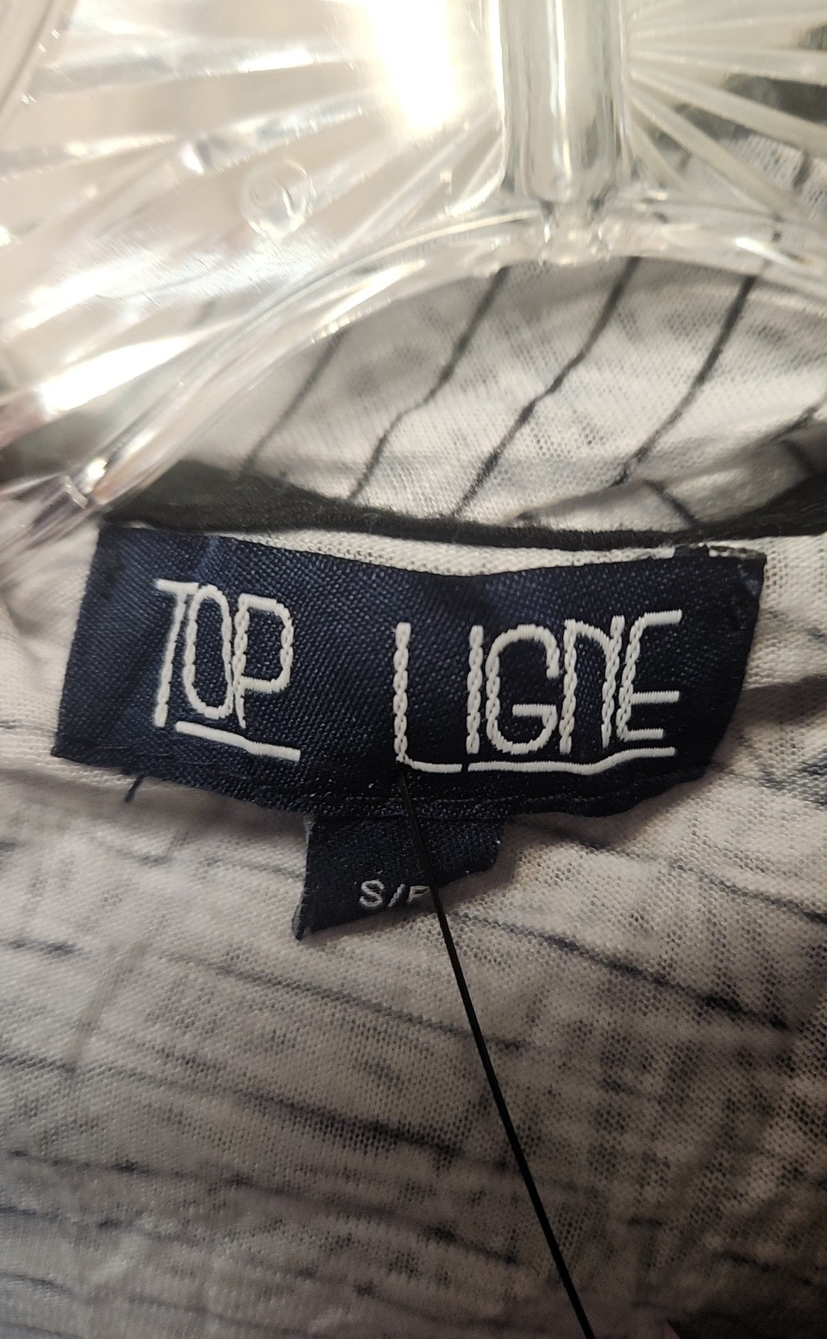 Top Ligne Women's Size S White & Black Long Sleeve Top