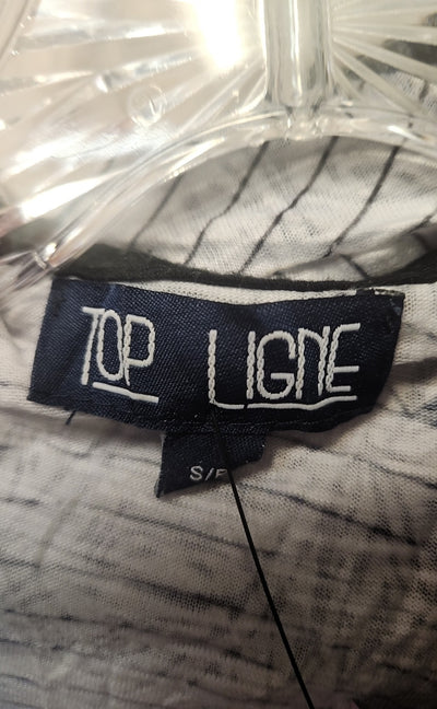 Top Ligne Women's Size S White & Black Long Sleeve Top