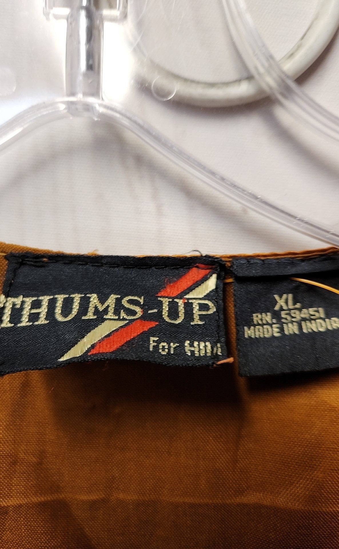 Thums Up For Him Men's Size XL Brown Leather Vest