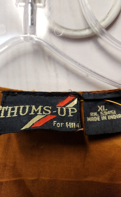 Thums Up For Him Men's Size XL Brown Leather Vest