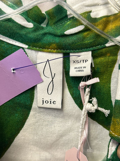 NWT Joie Women's Size XS White & Green Floral Sleeveless Top