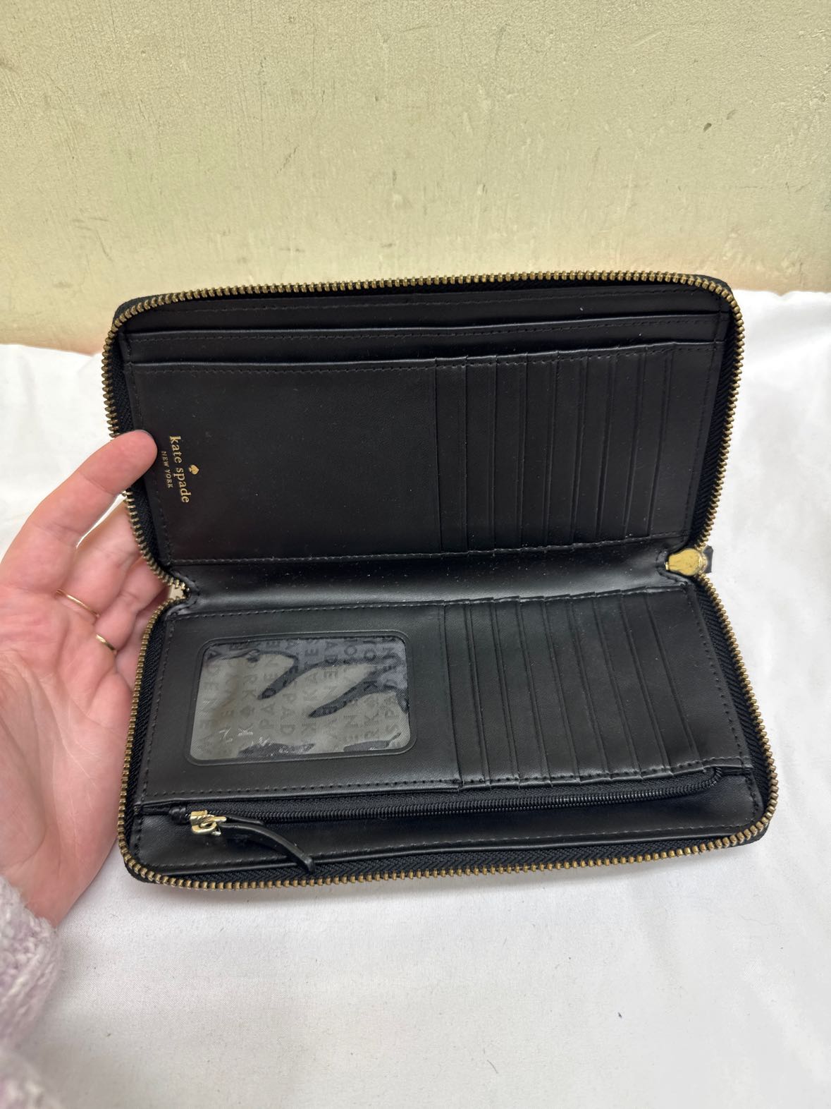 Kate Spade Black Leather Wristlet