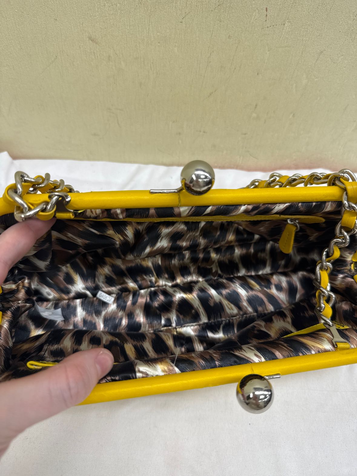 Tignanello Yellow Leather Purse Bag