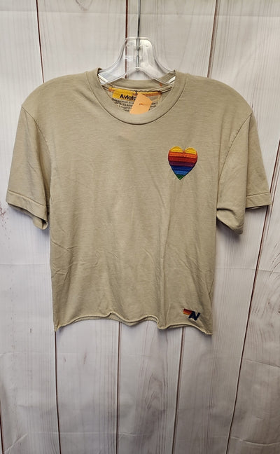 Aviator Nation Women's Size S Tan Short Sleeve Top