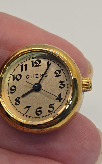 VTG Guess Stainless Steel Goldtone Clock Face Cufflinks