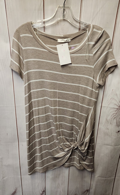 NWT Emerald Women's Size S Brown Short Sleeve Top