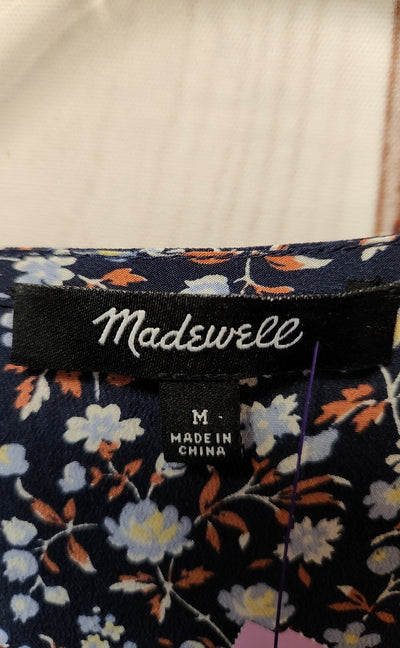 Madewell Women's Size M Navy Floral Long Sleeve Top