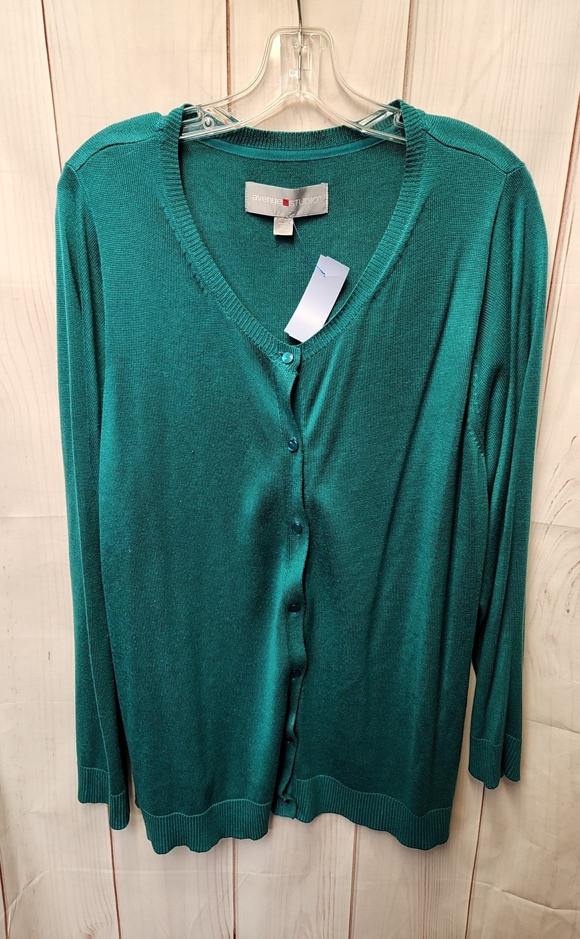 Avenue Women's Size 22/24 Teal Cardigan