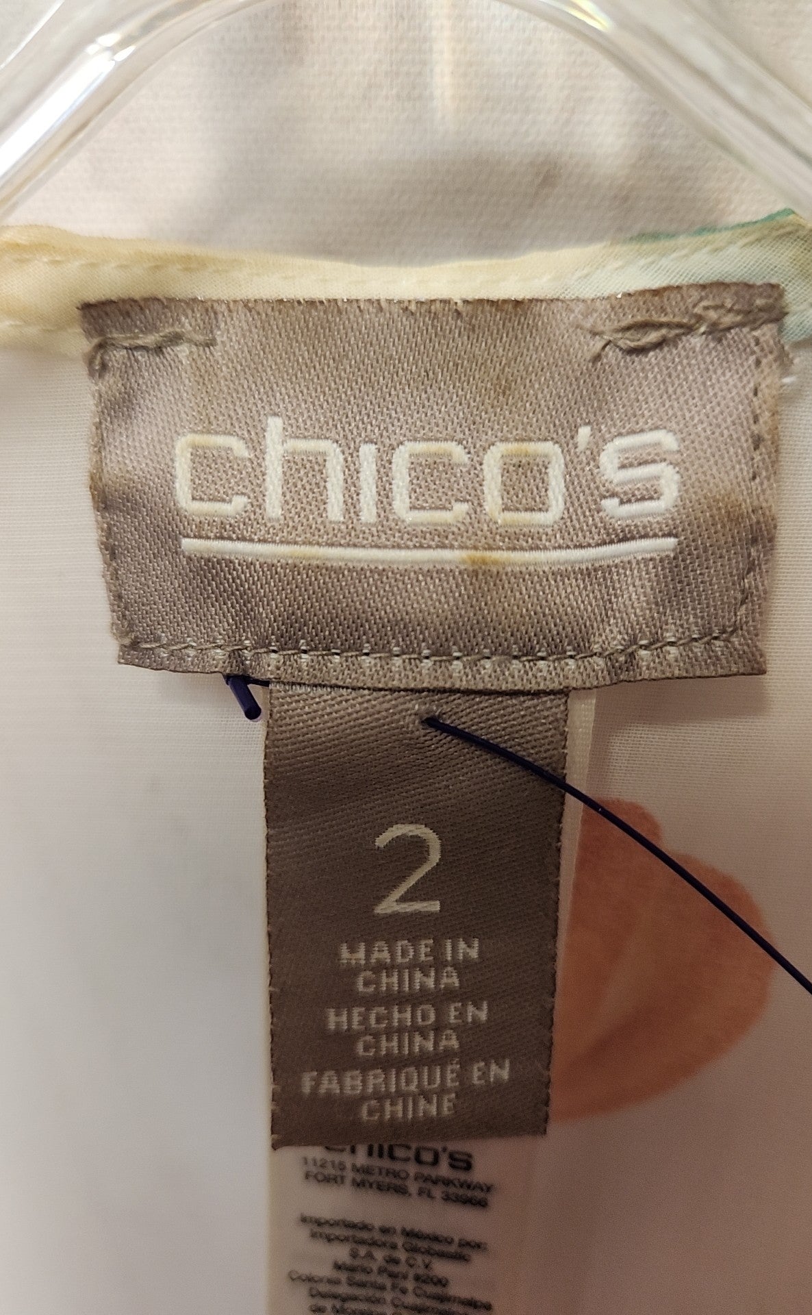 Chico's Women's Size 2 = US L White Floral Cardigan