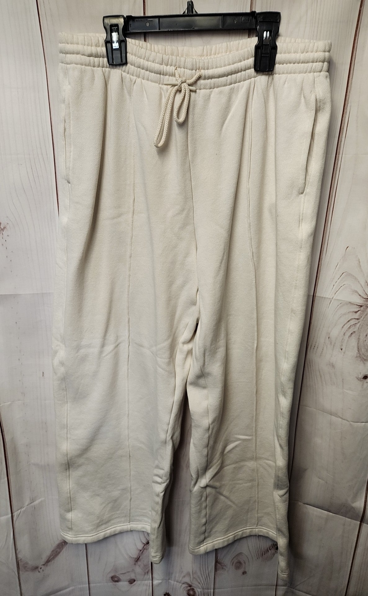 Pink Women's Size L White Sweatpants Ivy Fleece Wide leg