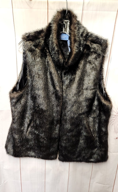 Simply Vera Women's Size XL Brown Faux Fur Vest