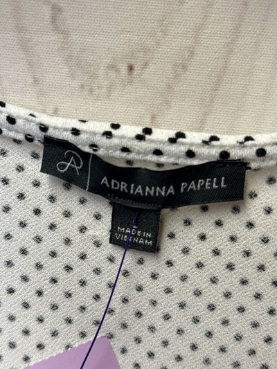 Adrianna Papell Women's Size L White & Black Short Sleeve Top