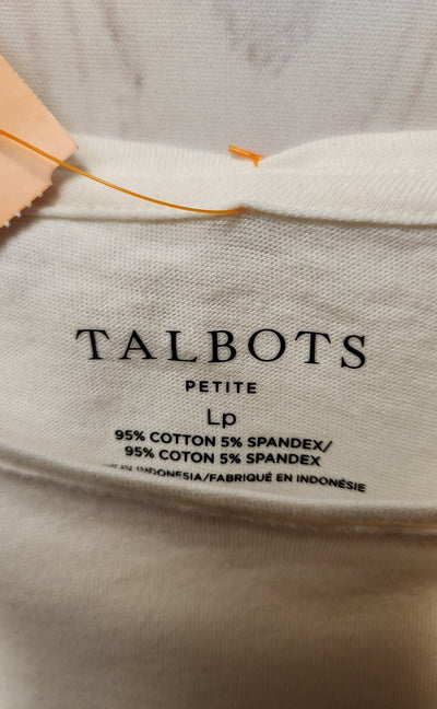 Talbots Women's Size L Petite White 3/4 Sleeve Top