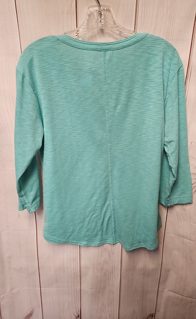 LL Bean Women's Size M Petite Mint 3/4 Sleeve Top