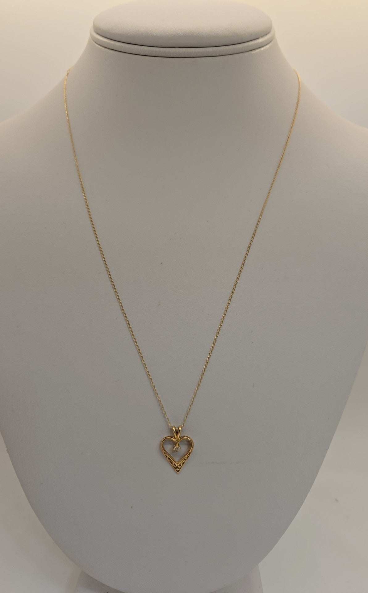 14K Yellow Gold 20" Heart Necklace Costa