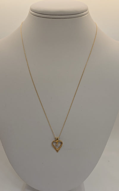 14K Yellow Gold 20" Heart Necklace Costa