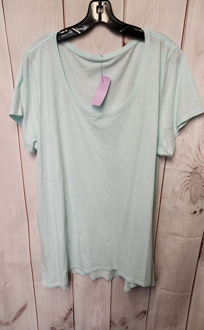 Pure Jill Women's Size XL Light Blue Short Sleeve Top
