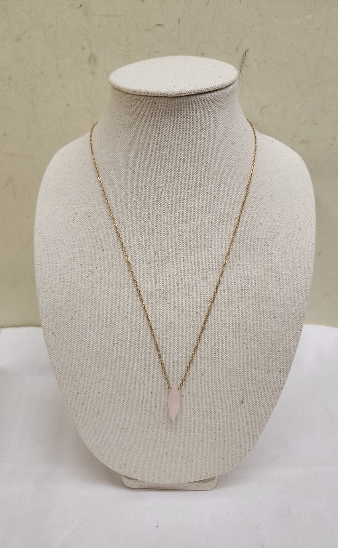 Gold Pink Pendant Necklace