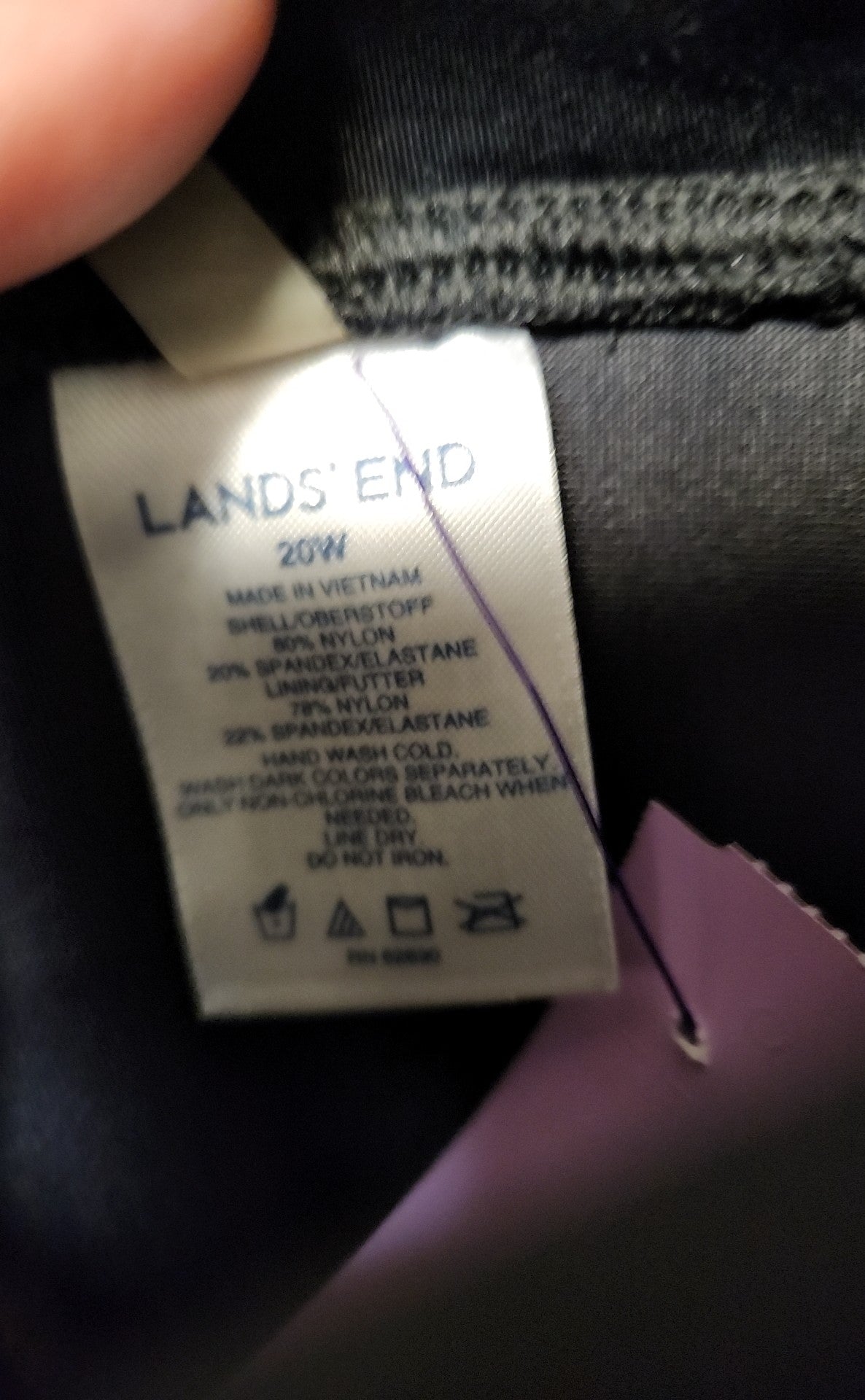 Lands End Women's Size 20 Black Swim Bottom