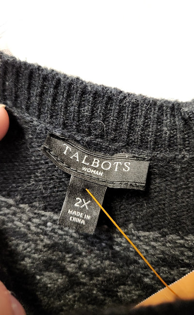 Talbots Women's Size 2X Gray Sweater