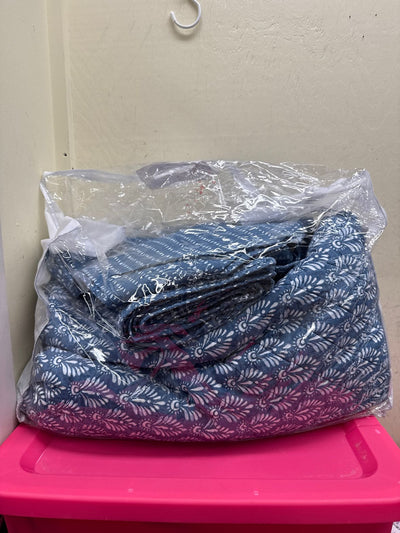 3PCS Martha Stewart Blue Quilted King Size Blanket & Pillow Sham Set