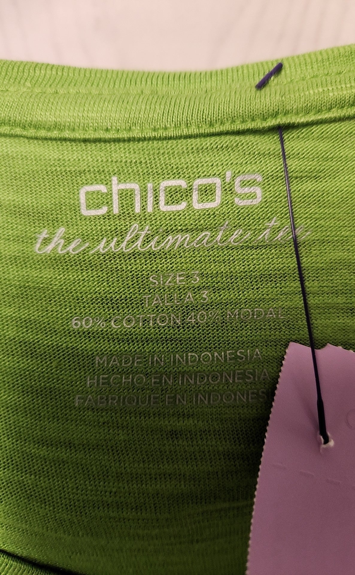 Chico's Women's Size 3 = US XL Green Sleeveless Top