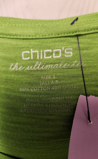 Chico's Women's Size 3 = US XL Green Sleeveless Top