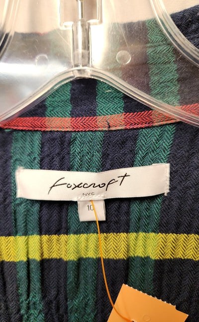 Foxcroft Women's Size 10 Navy Long Sleeve Top