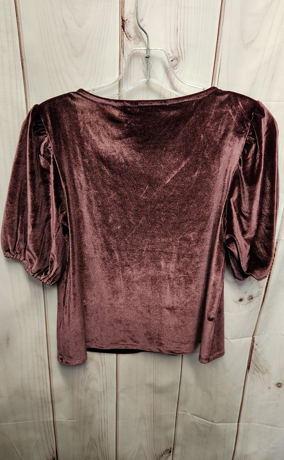 Candace Cameron Bure Women's Size XXXS Maroon Velour Short Sleeve Top